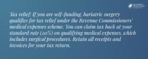 Tax relief for Bariatric Surgery expenses